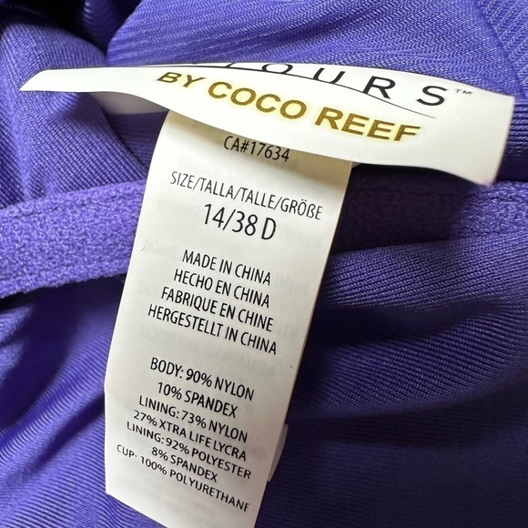 Coco Reef Contours Appeal Shape-wear One Piece Swimsuit 14/38D Cross-Over Tie - Picture 4 of 16